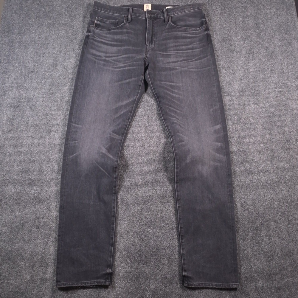 NWT Hiroshi Kato The Pen Slim Jeans Mens 34x33 Gray Selvedge 4-Way Stretch Denim